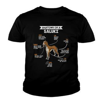 Anatomy Of A Saluki Dog Funny Dog Lover Gift Youth T-shirt | Mazezy