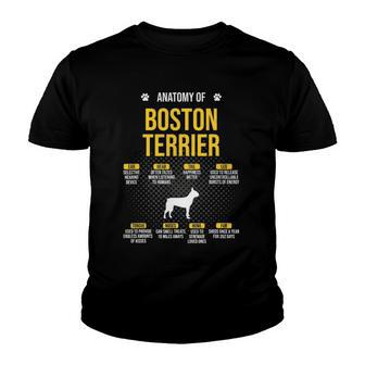 Anatomy Of Boston Terrier Dog Lover Youth T-shirt | Mazezy