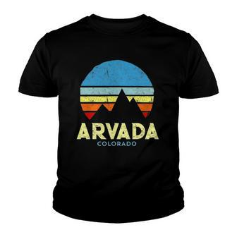 Arvada Colorado Mountains Vintage Retro Youth T-shirt | Mazezy