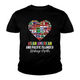 Asian American And Pacific Islander Heritage Month Heart Youth T-shirt | Mazezy DE