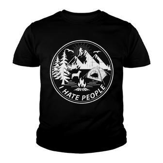 Awesome I Hate People T For Camping Lovers Youth T-shirt - Thegiftio UK