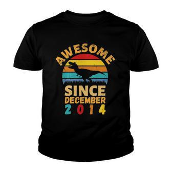 Awesome Since December 2014 Vintage 7Th Birthday Dinosaur Youth T-shirt | Mazezy