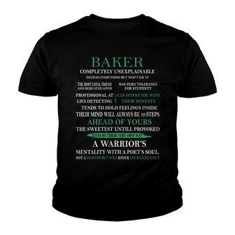 Baker Name Gift Baker Completely Unexplainable Youth T-shirt - Seseable