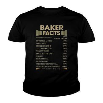 Baker Name Gift Baker Facts Youth T-shirt - Seseable