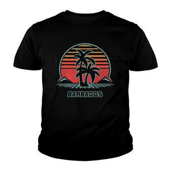 Barbados Retro Vintage 80S Style Youth T-shirt | Mazezy