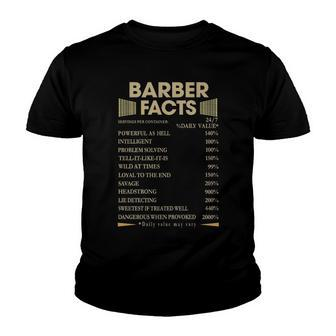 Barber Name Gift Barber Facts Youth T-shirt - Seseable