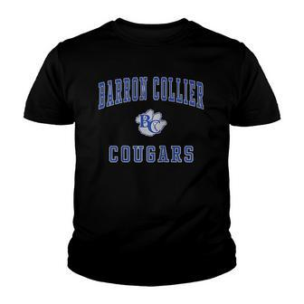 Barron Collier High School Cougars Raglan Baseball Tee Youth T-shirt | Mazezy