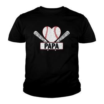 Baseball Papa Matching Family Softball Baseball Lover Youth T-shirt - Thegiftio UK