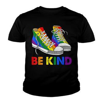 Be Kind Shoes Lgbt Awareness Lesbian Gay Pride Month Youth T-shirt - Thegiftio UK