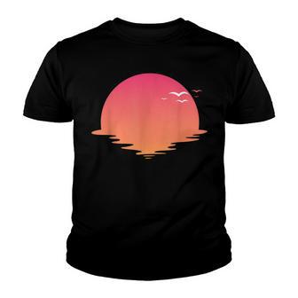 Beach Sunset Retro Camping Youth T-shirt - Thegiftio UK