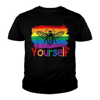 Bee Bee Bee Yourself Butterfly Gay Pride Lgbtq Funny Rainbow Bee Bee V11 Youth T-shirt - Monsterry UK