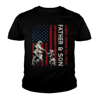 Best Friends For Life Father Son Dirt Bike Usa Flag Vintage V2 Youth T-shirt - Thegiftio UK