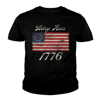 Betsy Ross Flag 1776 Vintage V2 Youth T-shirt - Thegiftio UK