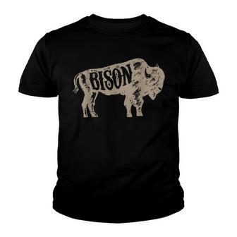 Bison Vintage Retro Buffalo Camping Youth T-shirt - Thegiftio UK