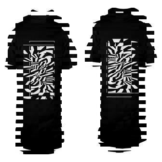 Black & White Vortex Optical Illusion Trippy Youth T-shirt | Mazezy