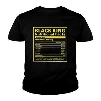 Black King Nutritional Facts Black History Month Youth T-shirt - Thegiftio UK