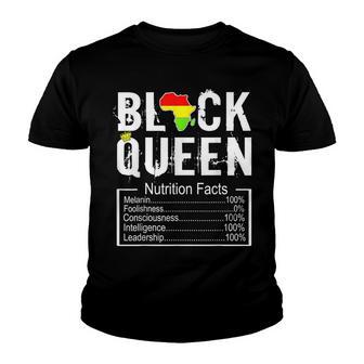 Black Queen Nutrition Facts Africa Melanin Black History Youth T-shirt - Thegiftio UK