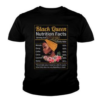 Black Queen Nutrition Facts Black History Month Pride Youth T-shirt - Thegiftio UK