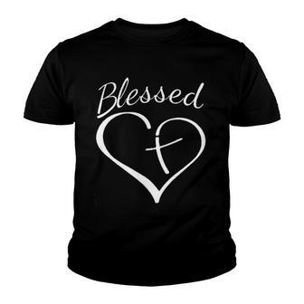 Blessed Heart White Pint New 2022 Gift Youth T-shirt - Thegiftio UK
