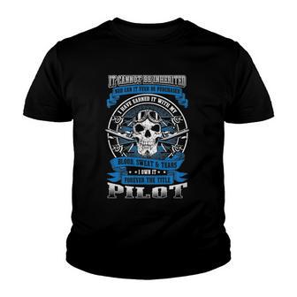 Blood Sweat Tears Pilot Funny Skull Pilot Aviators Youth T-shirt - Thegiftio UK