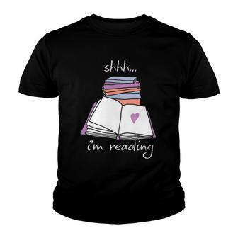 Book Reading Library Shh Im Reading Youth T-shirt - Thegiftio UK