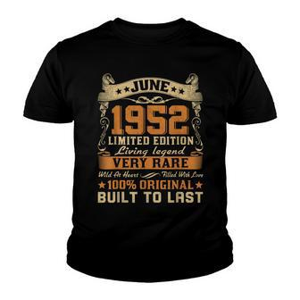 Born In June 1952 Birthday Party Retro Vintage June 1952 Youth T-shirt - Seseable