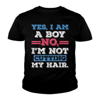 Boys With Long Hair Boys Long Hair Yes Im A Boy Youth T-shirt - Thegiftio UK