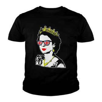 British Elizabeth Ii Union Jack Sunglasses Meme Youth T-shirt | Mazezy