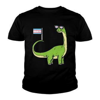 Brontosaurus Dinosaur Dino Lgbt Transgender Trans Pride Youth T-shirt | Mazezy