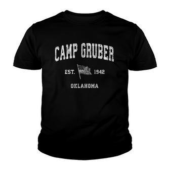 Camp Gruber Oklahoma Ok Vintage Us Flag Sports Tee Youth T-shirt - Thegiftio UK