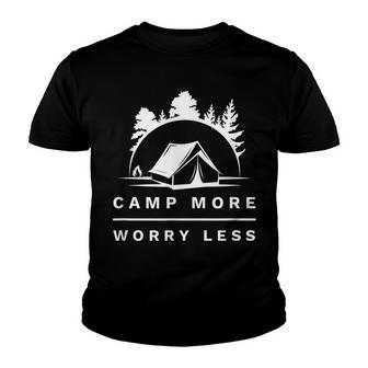 Camp More Worry Less Camping Youth T-shirt - Thegiftio UK