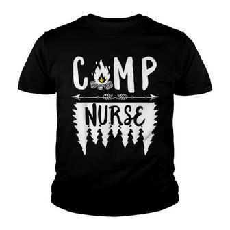 Camp Nurse Summer Camping Hiking Nursing Rn Women Gift Youth T-shirt - Thegiftio UK