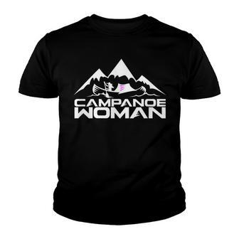 Campanoe Woman - Camping Floating Outdoor Enthusiast Novelty Youth T-shirt - Thegiftio UK