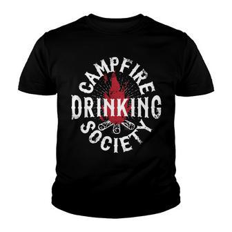 Camping - Campfire Drinking Society Youth T-shirt - Thegiftio UK