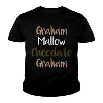 Camping Graham Mallow Chocolate Graham Smores Youth T-shirt - Thegiftio UK