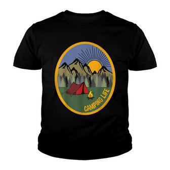 Camping Life Campers Great Outdoors Hiking Retro Youth T-shirt - Thegiftio UK