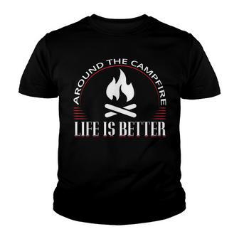 Camping Smores Bonfire Campground Nature Campfire T Youth T-shirt - Thegiftio UK