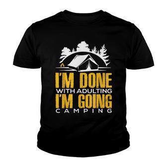 Camping Tenting Camper Glamper Outdoor Pursuits Funny Youth T-shirt - Thegiftio UK