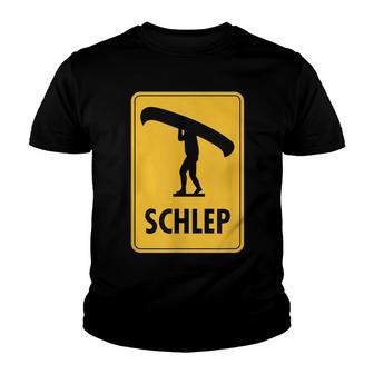 Canoe Paddle Portage Schlep Outdoor Camping Bwac Yellow Sign Youth T-shirt - Thegiftio UK