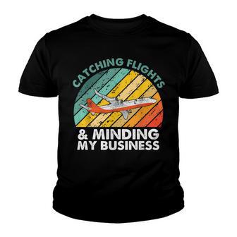 Catching Flights & Minding My Business Vintage V2 Youth T-shirt - Thegiftio UK