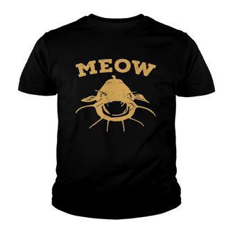 Catfish Fishing Fisherman Meow Catfish Youth T-shirt | Mazezy