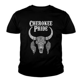 Cherokee Pride Tribe Native American Indian Buffalo Youth T-shirt | Mazezy