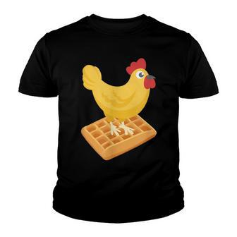 Chicken Chicken Chicken & Waffles Funny Breakfast V3 Youth T-shirt - Monsterry UK