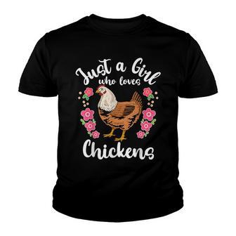 Chicken Just A Girl Who Loves Chickens V5 Youth T-shirt - Thegiftio UK