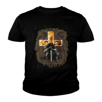 Christian Bible Verse Men Lion Faith Fear Religious V2 Youth T-shirt - Thegiftio UK