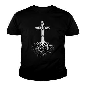 Christian Cross Roots Faith Youth T-shirt - Thegiftio UK