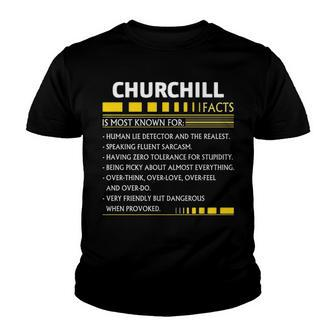 Churchill Name Gift Churchill Facts V2 Youth T-shirt - Seseable