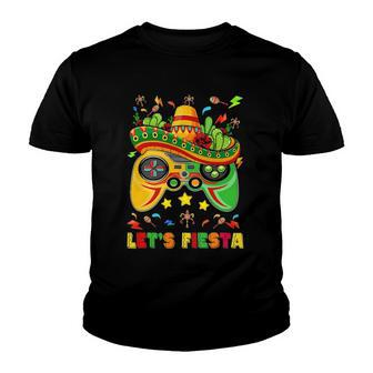 Cinco De Mayo Kids Lets Fiesta Gamer Boy Video Games Youth T-shirt | Mazezy DE