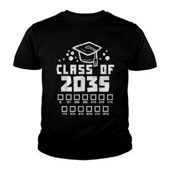 Class Of 2035 Checklist Kindergarten Graduation Grow With Me Youth T-shirt - Thegiftio UK