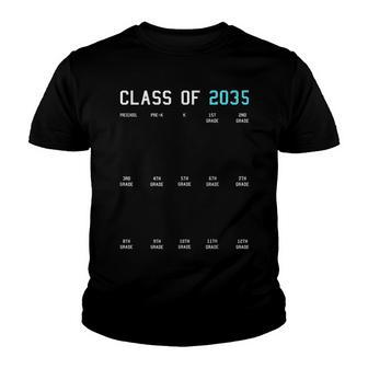 Class Of 2035 Grow With Me 2035 Graduation Handprints Youth T-shirt - Thegiftio UK